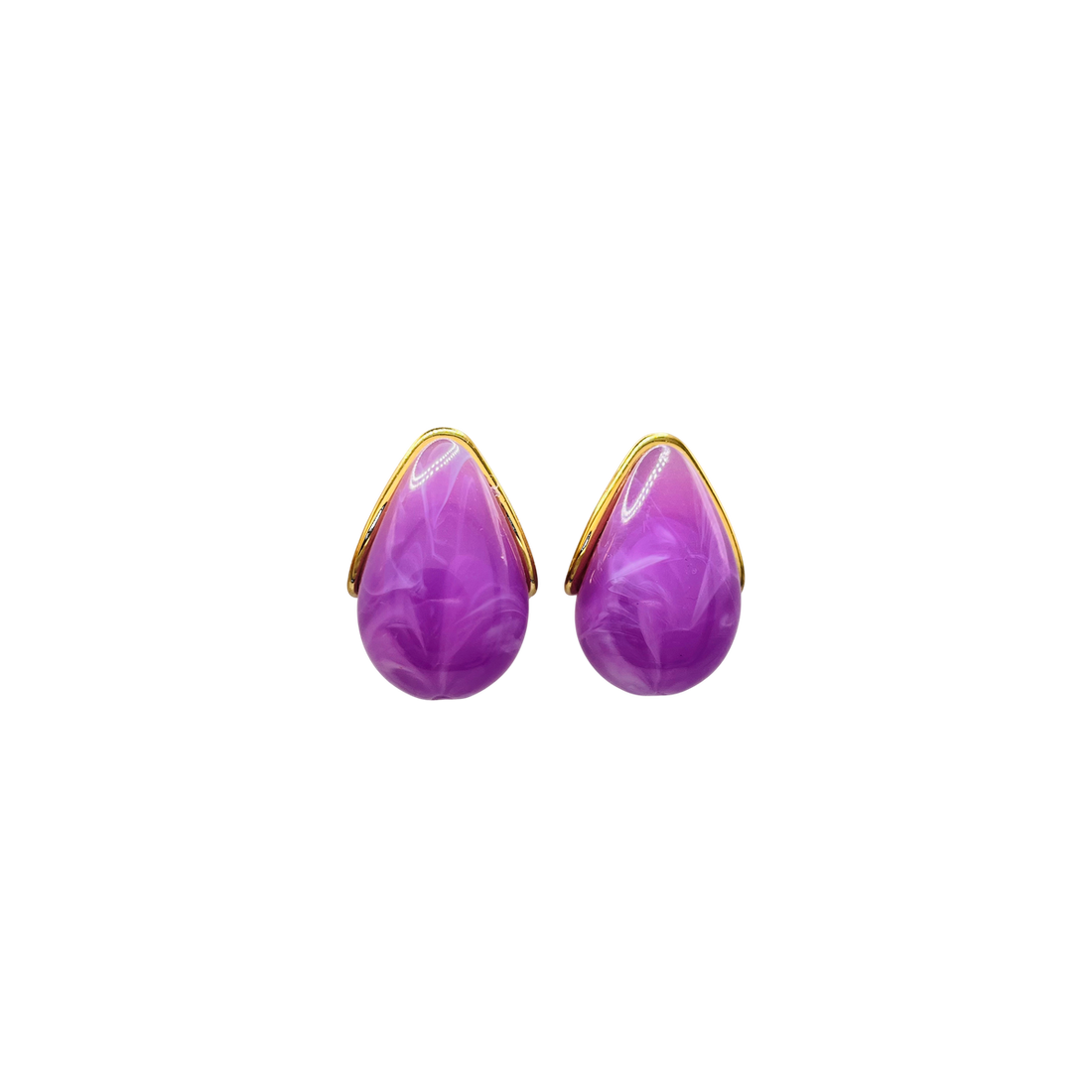 Pendientes acero gota color