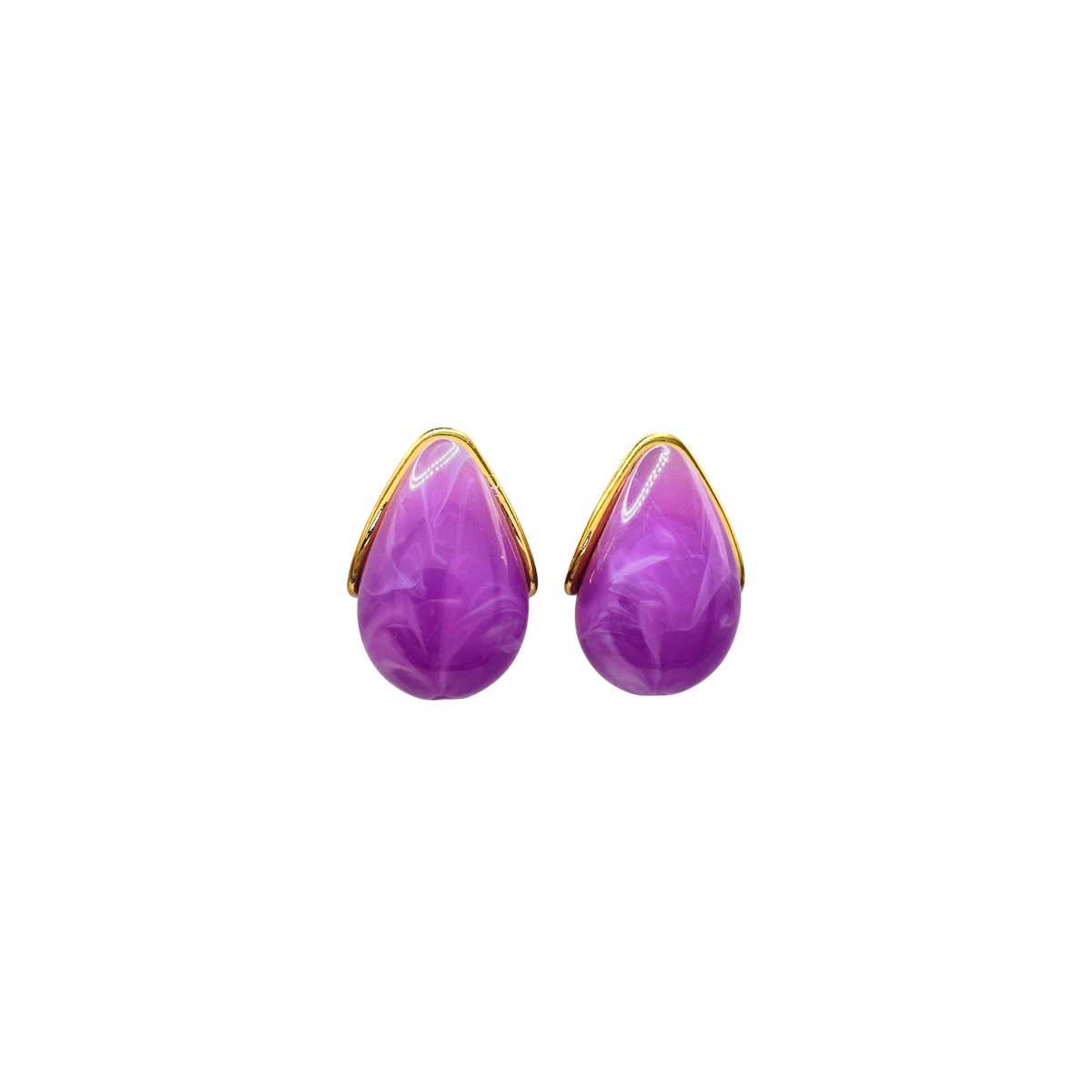 Pendientes acero gota color