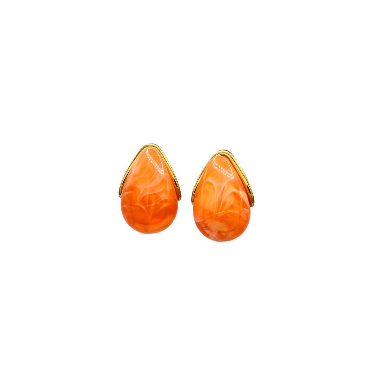 Pendientes acero gota color