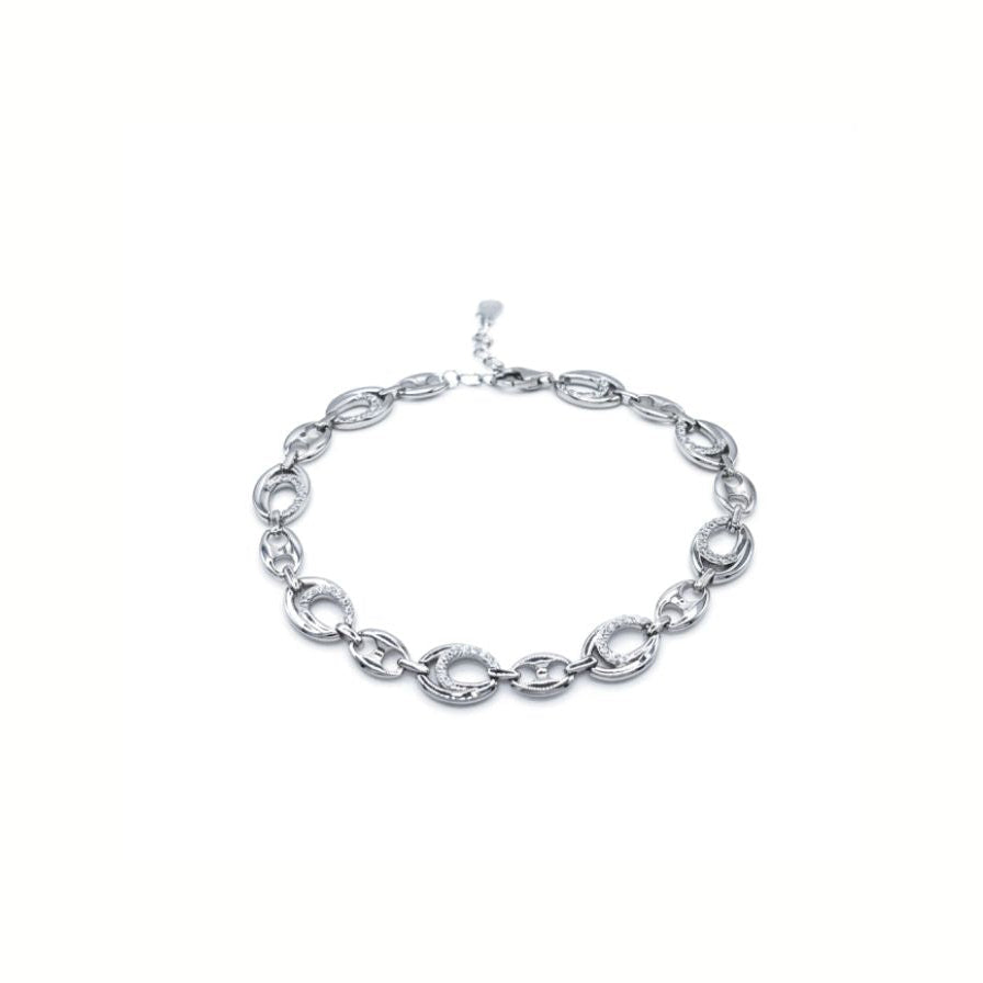Pulsera ovales circos - pulsera en plata de ley 925 y circonitas de Amazing Joyas
