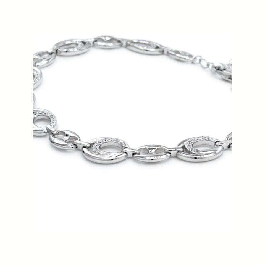 Pulsera ovales circos - pulsera en plata de ley 925 y circonitas de Amazing Joyas