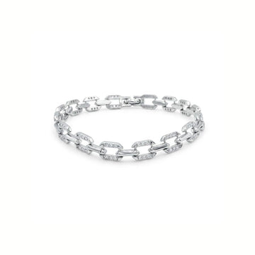 Pulsera eslabones rectangulares circos - pulsera en plata de ley 925 y circonitas de Amazing Joyas