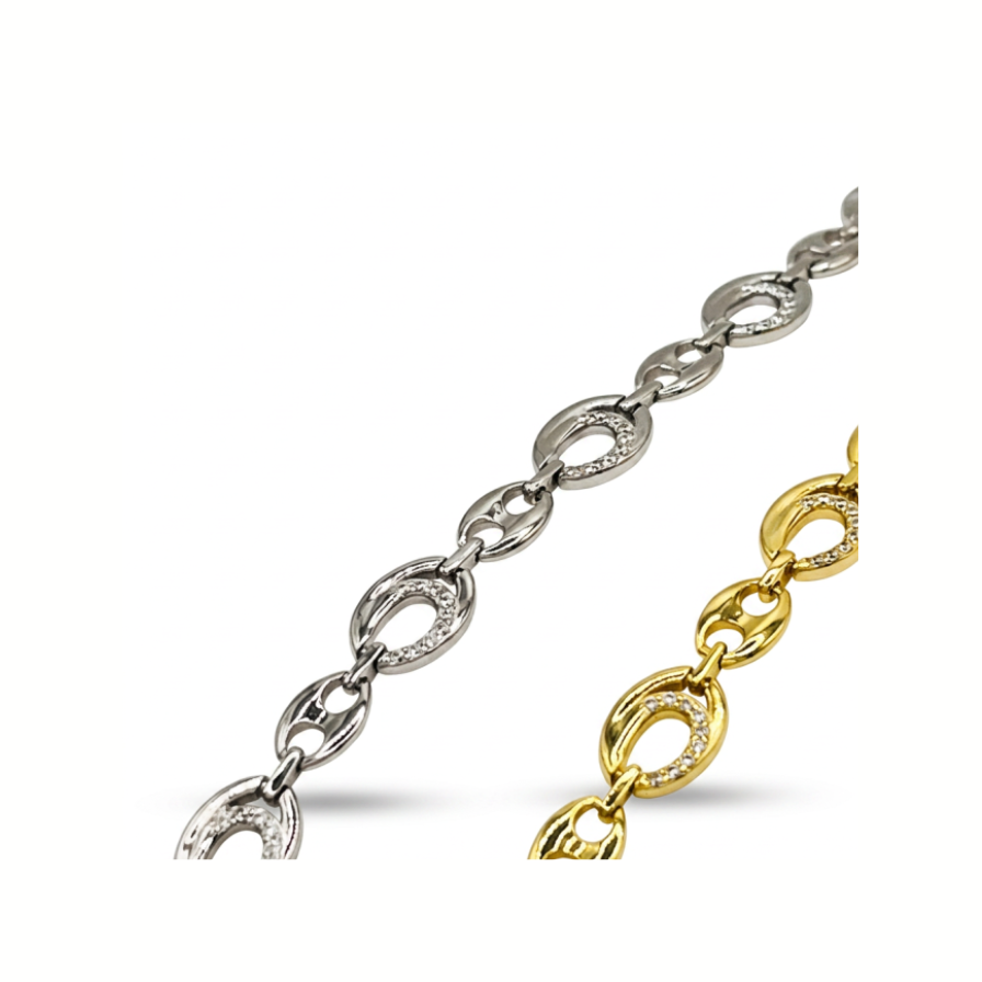 Pulsera ovales circos - pulsera en plata de ley 925 y circonitas de Amazing Joyas