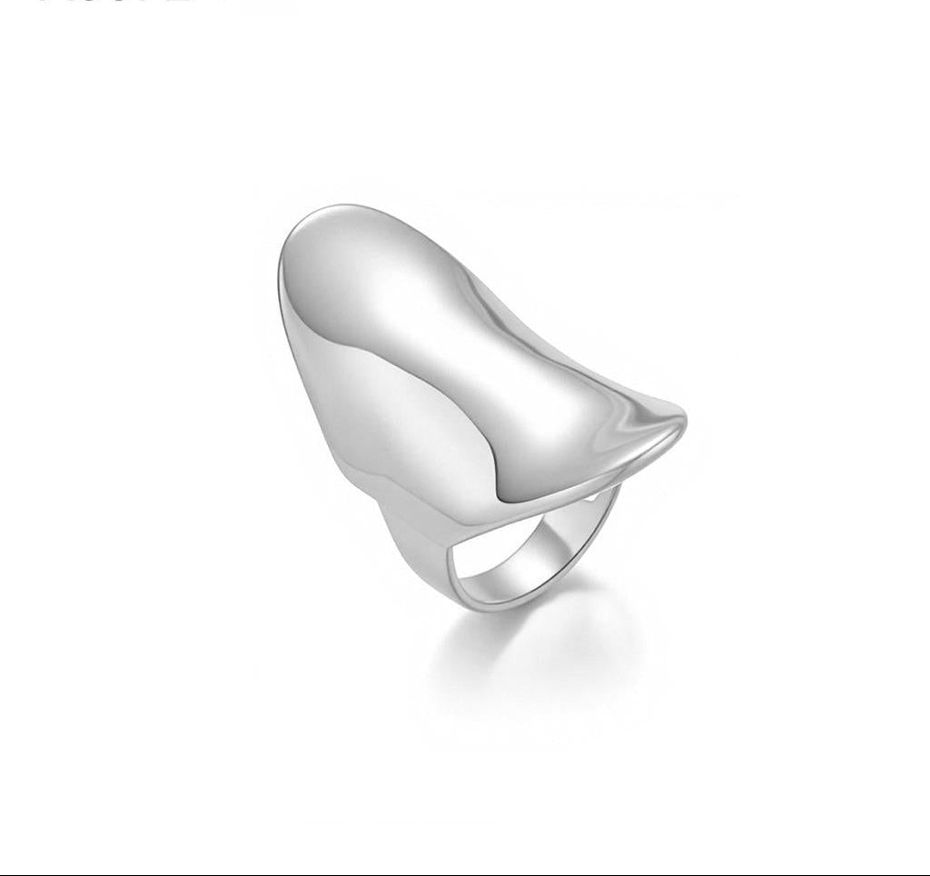 Anillo plataforma acero - anillo en acero con baño de oro de Amazing Joyas