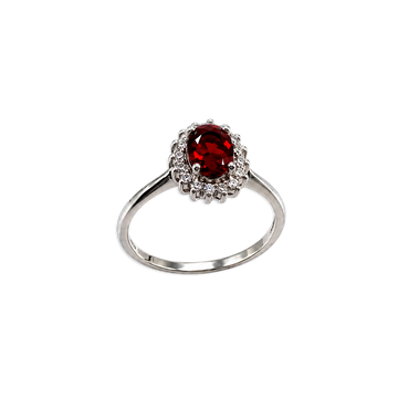 Anillo solitario orla con circos