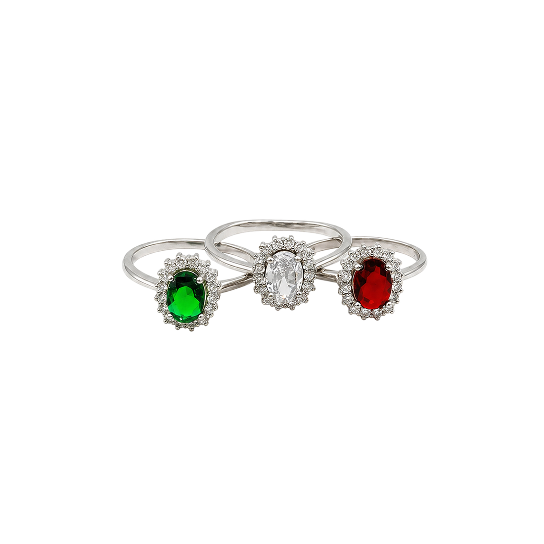 Anillo solitario orla con circos