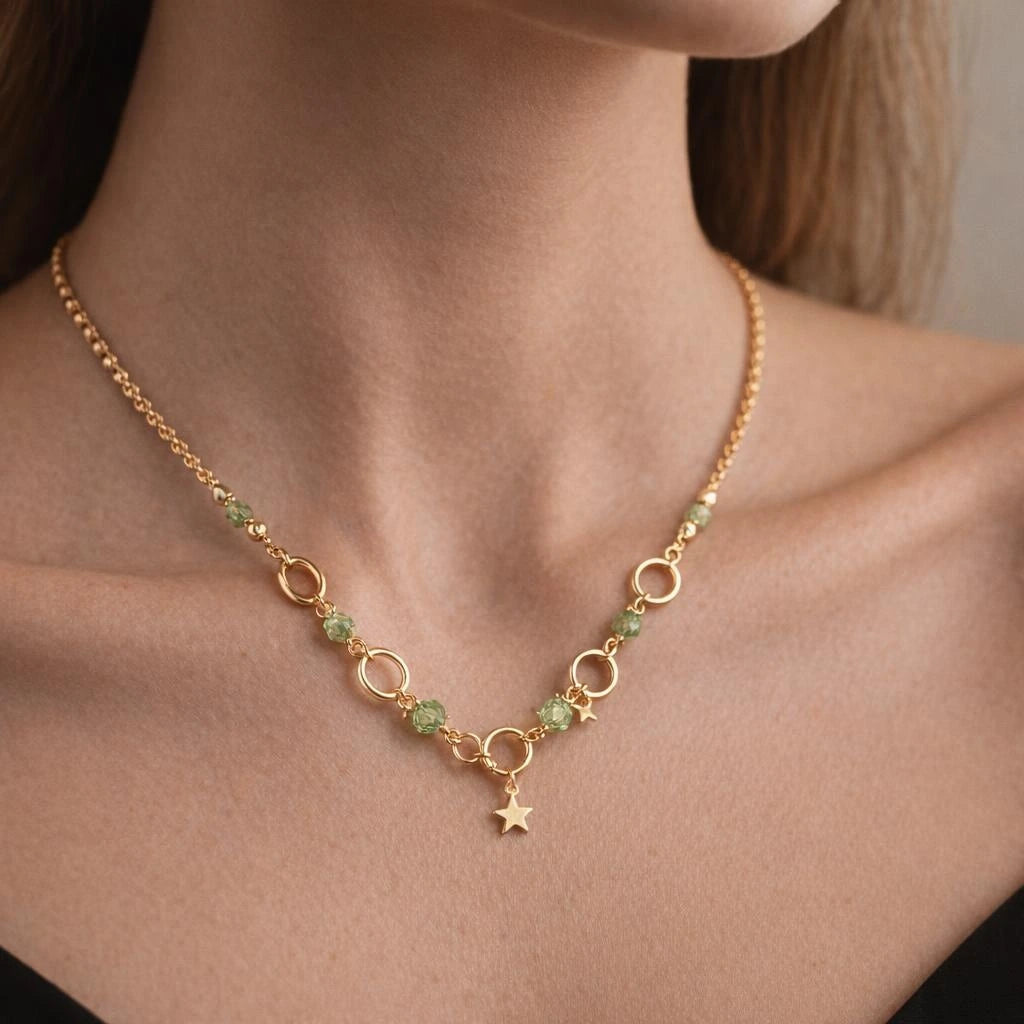 Collar estrella aros circos verdes