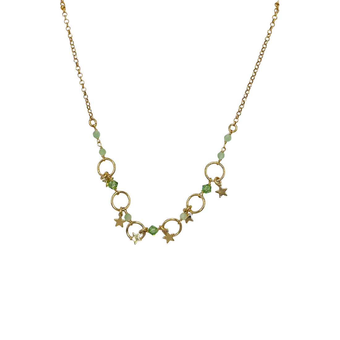Collar estrella aros circos verdes