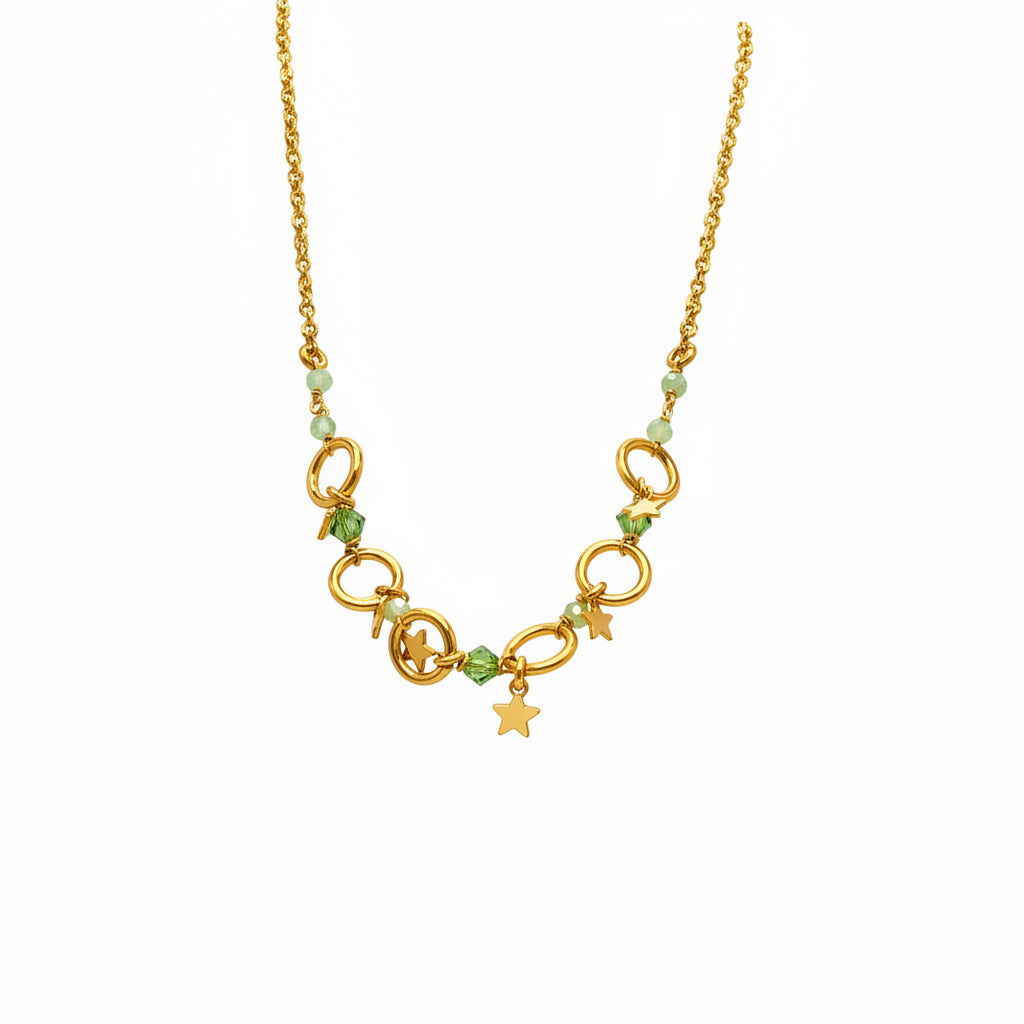 Collar estrella aros circos verdes