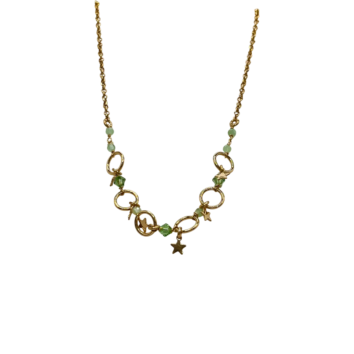 Collar estrella aros circos verdes