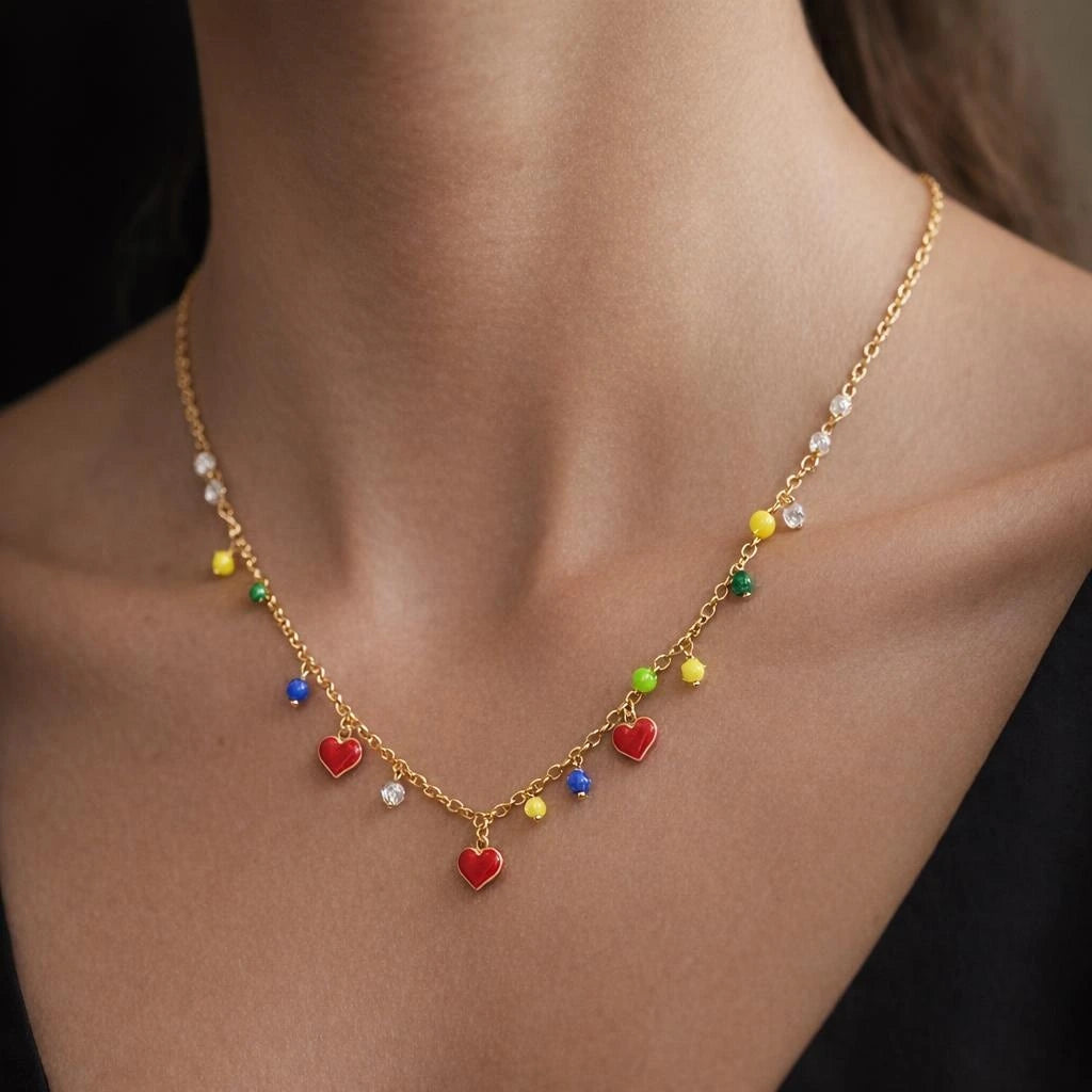 Collar fluo corazones