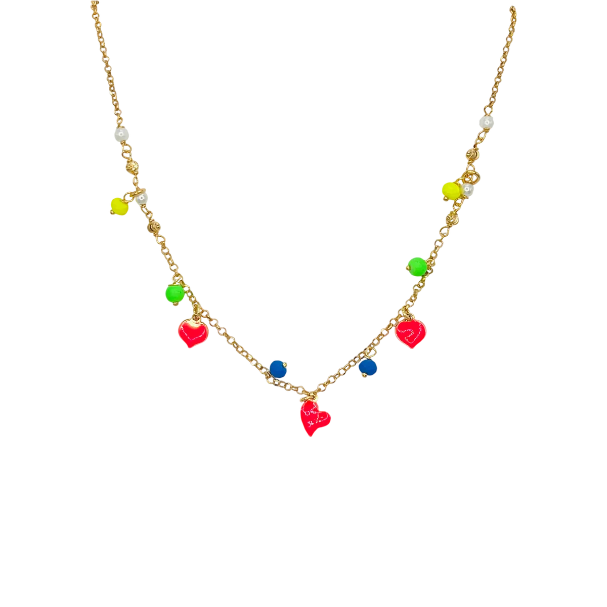 Collar fluo corazones