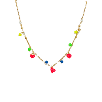 Collar fluo corazones