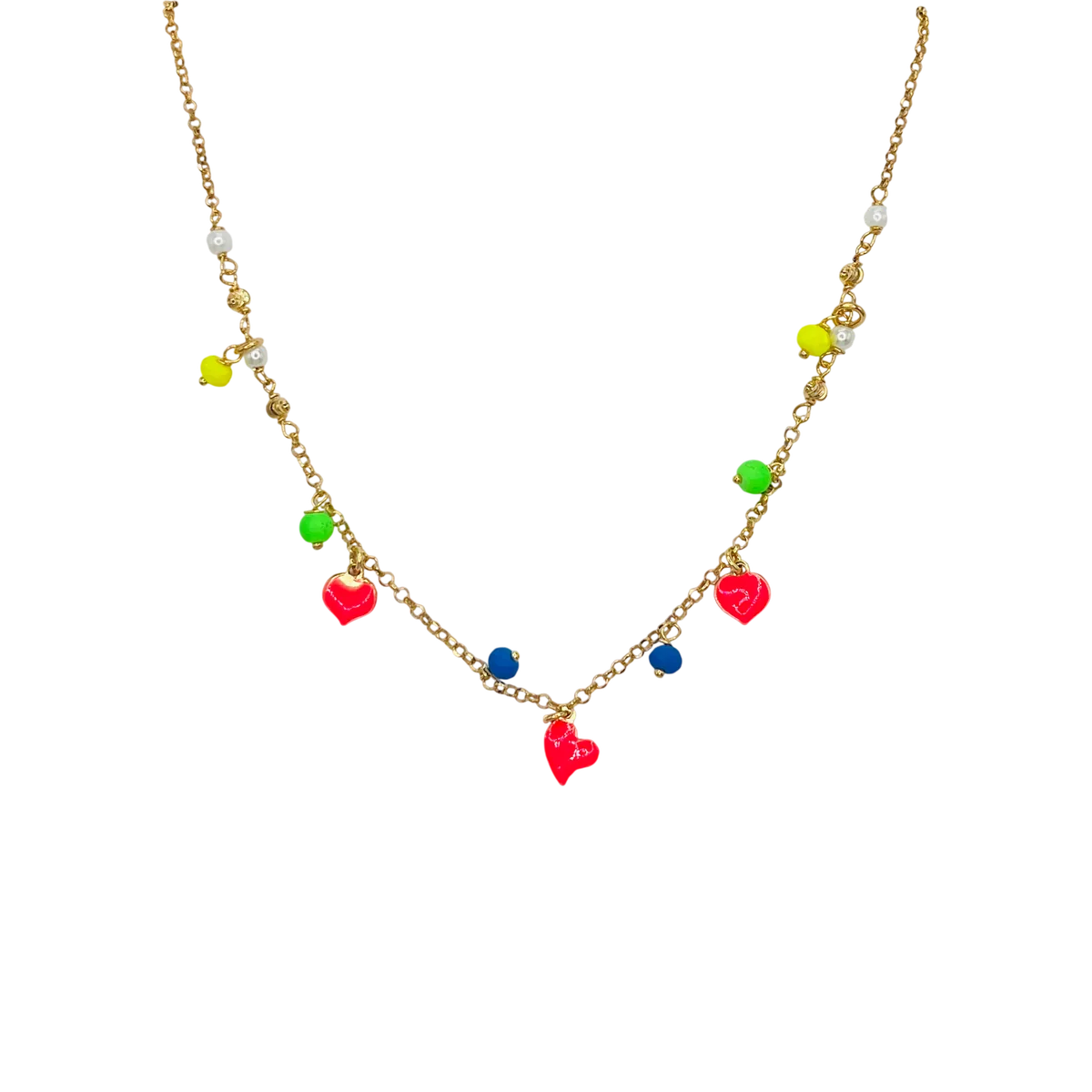 Collar fluo corazones