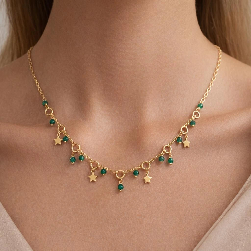 Collar estrella circos verdes