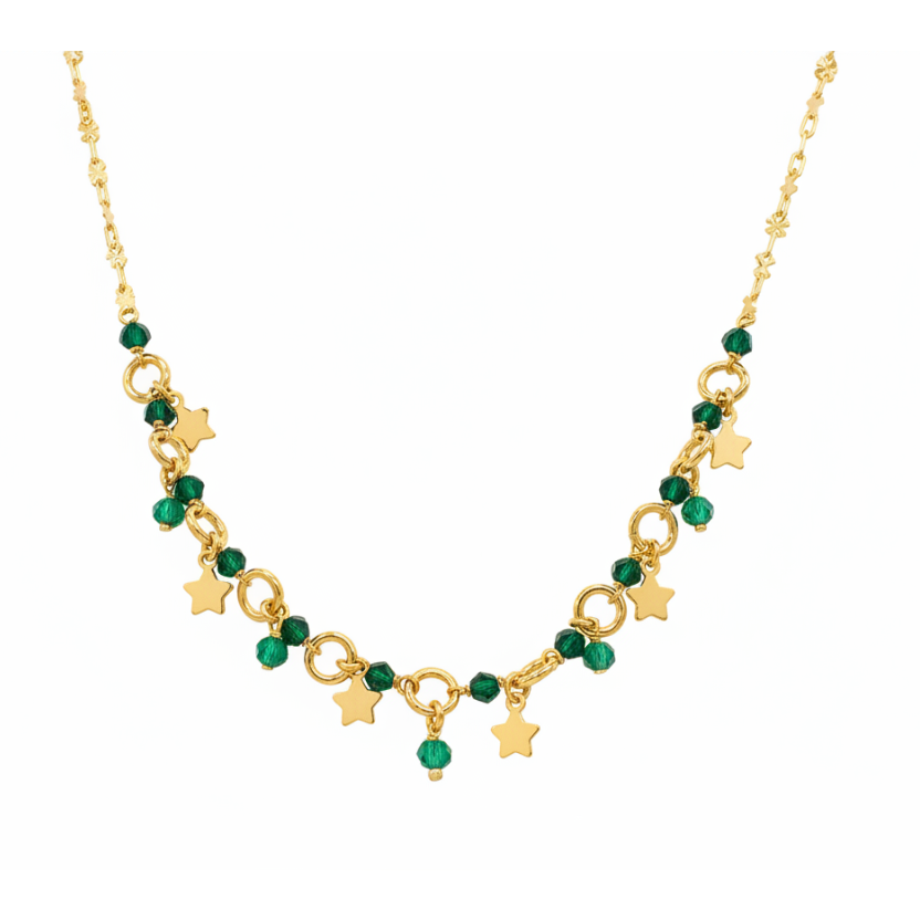 Collar estrella circos verdes