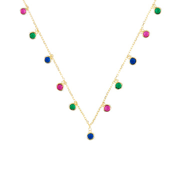 Colar goldie Aloha com círculos coloridos
