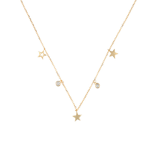 Collar goldie Su con 3 estrellas y circos