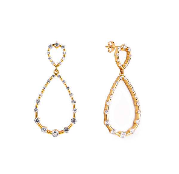 Pendientes party doble oval