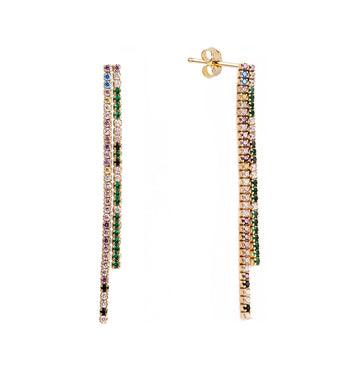 Pendientes Gajos Goldie con circos de colores