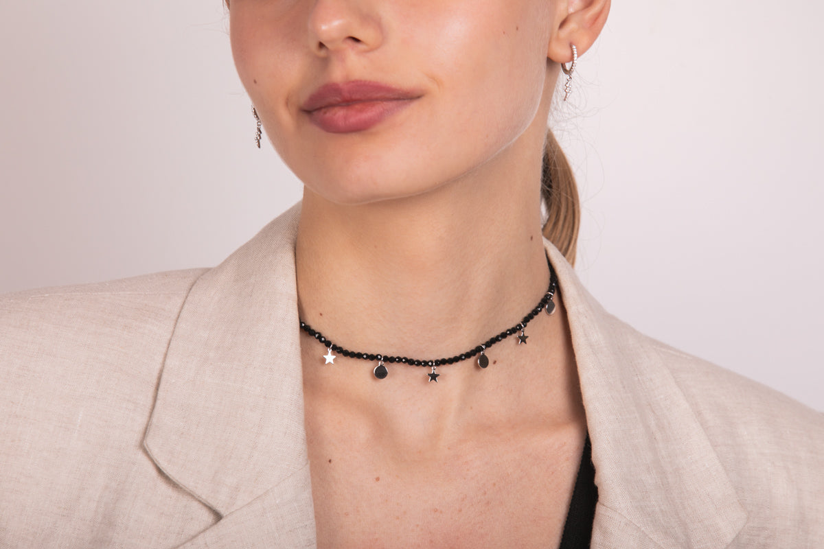 Choker Blackie con estrellas y dots