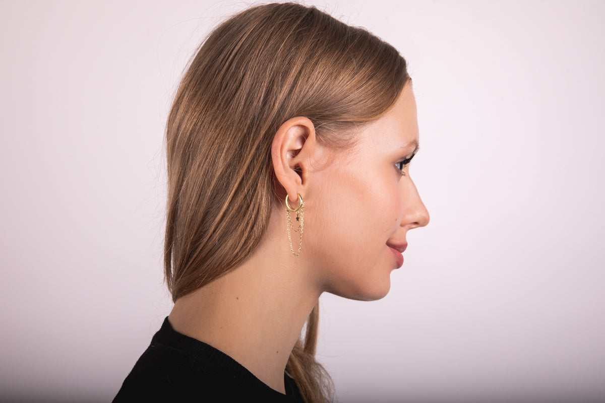 Aros con doble cadena y estrella