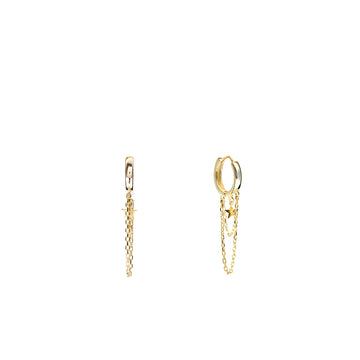 Aros goldie con doble cadena y estrella
