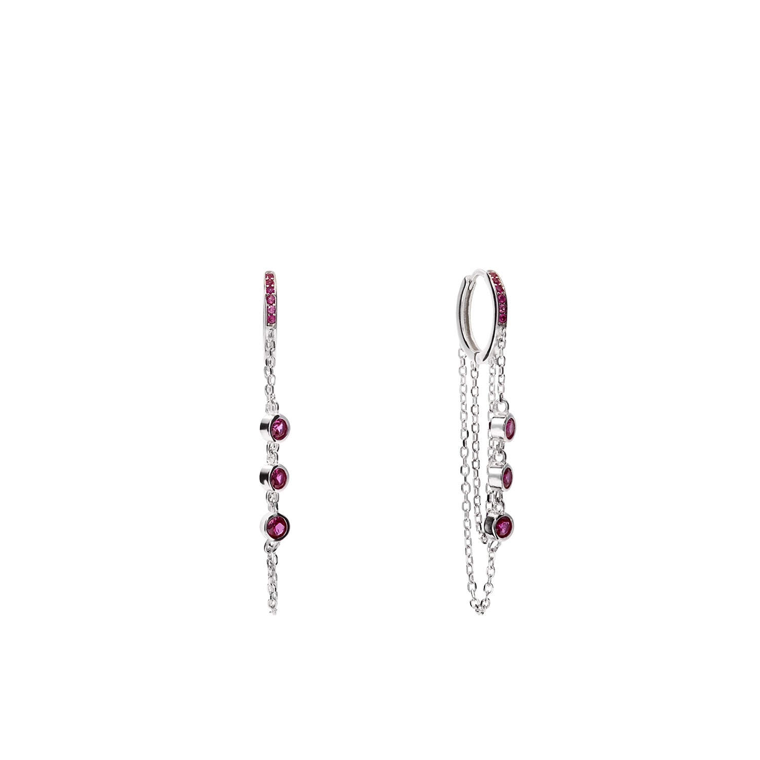 Aros con doble cadena y circos rojos