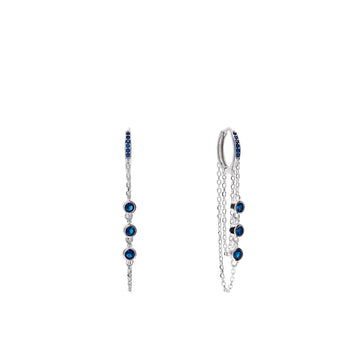 Aros con doble cadena y circos azules