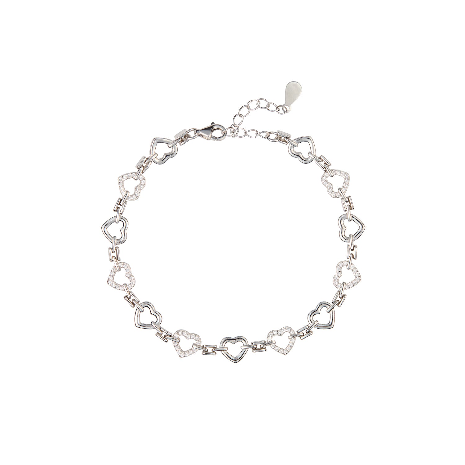 Pulseira Total Love de corações com e sem zircónias