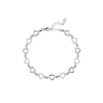 Pulseira Total Love de corações com e sem zircónias