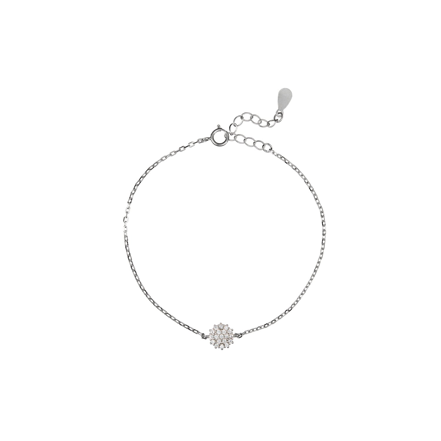 Pulseira com flor de zircónias