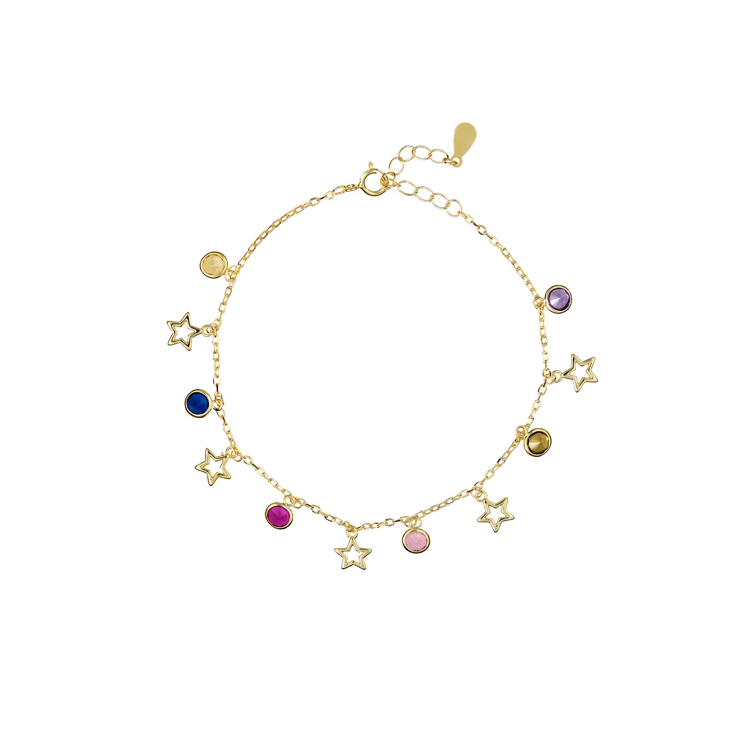 Pulsera Aloha Star con estrellas y circos de colores